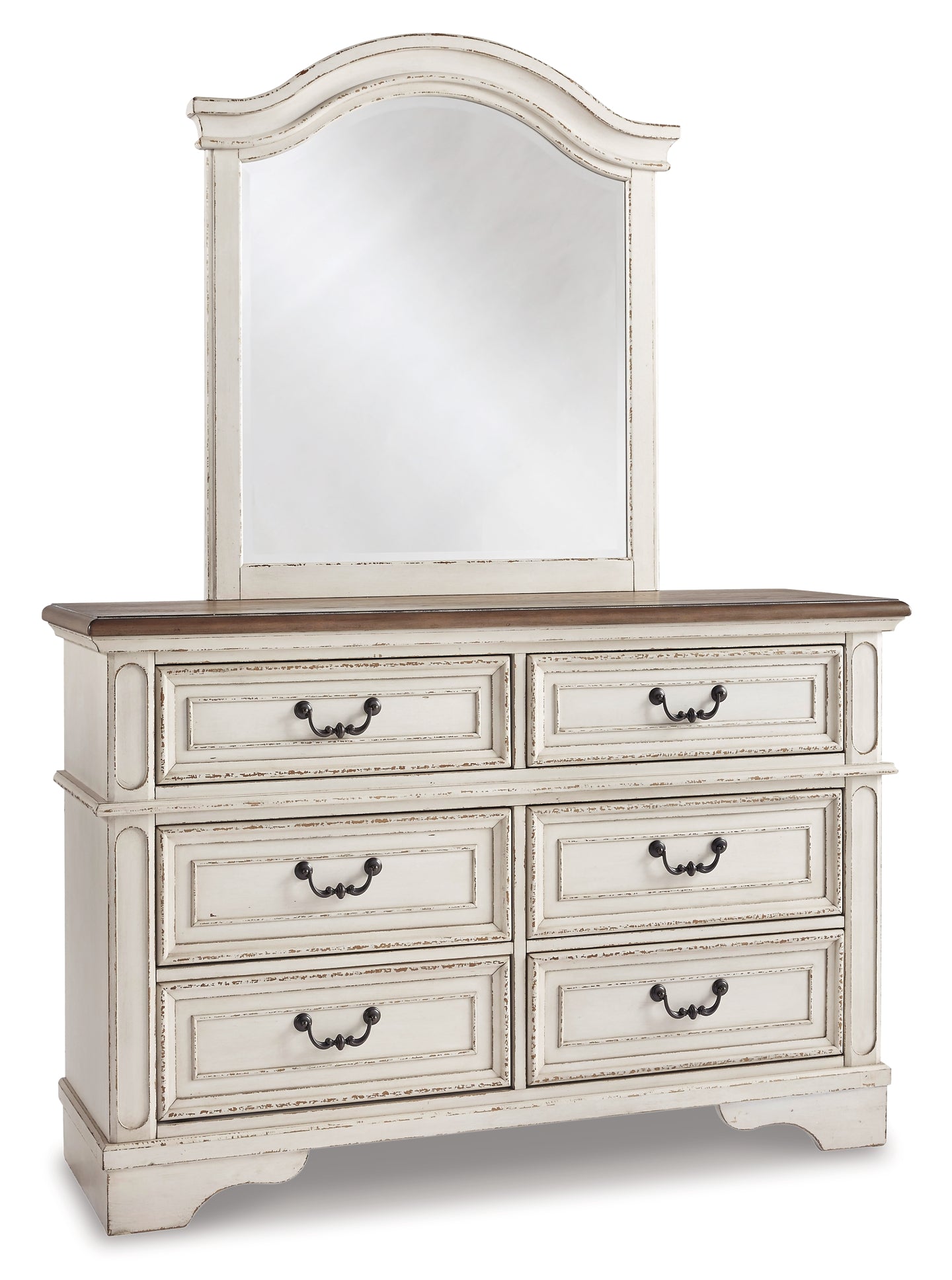 Realyn Twin Panel Bed with Mirrored Dresser, Chest and 2 Nightstands