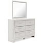 Altyra Queen Panel Bookcase Bed with Mirrored Dresser, Chest and Nightstand